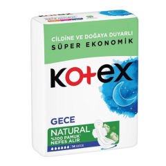 Kotex Gece Natural Hijyenik Ped 14 Adet
